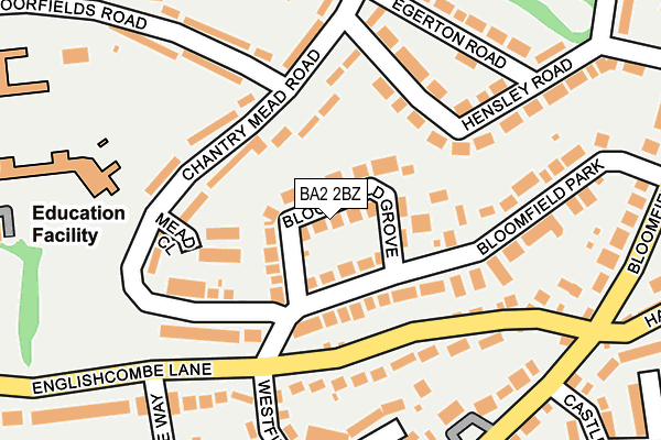 BA2 2BZ map - OS OpenMap – Local (Ordnance Survey)