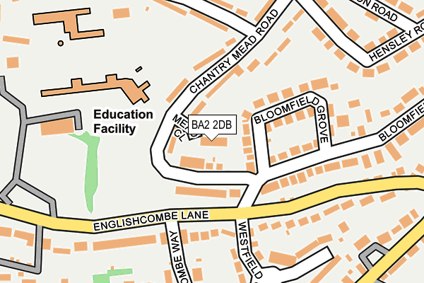 BA2 2DB map - OS OpenMap – Local (Ordnance Survey)