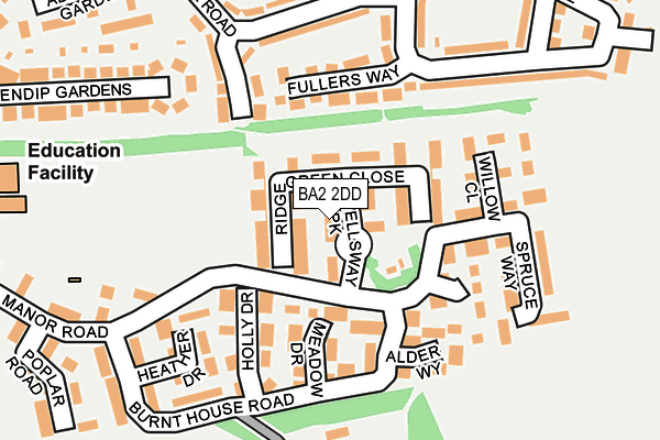 BA2 2DD map - OS OpenMap – Local (Ordnance Survey)