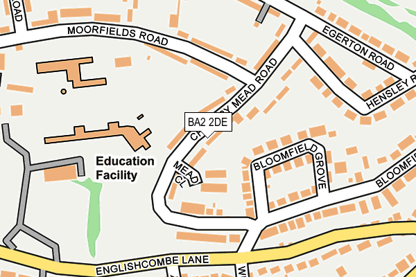 BA2 2DE map - OS OpenMap – Local (Ordnance Survey)