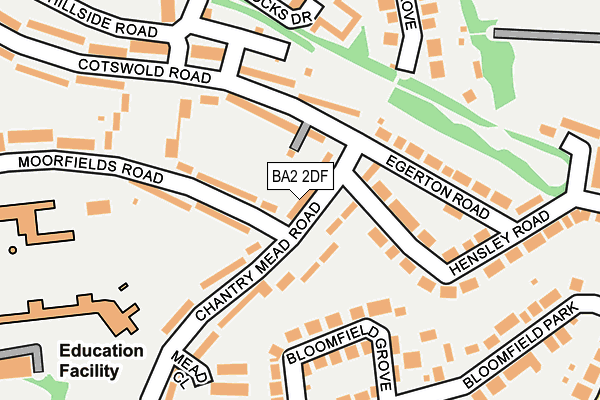BA2 2DF map - OS OpenMap – Local (Ordnance Survey)