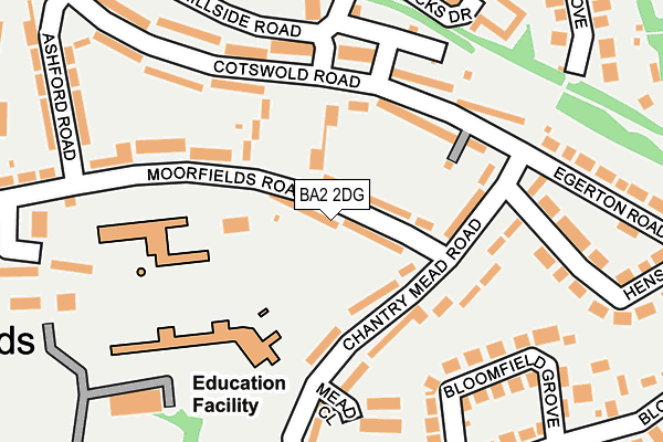 BA2 2DG map - OS OpenMap – Local (Ordnance Survey)