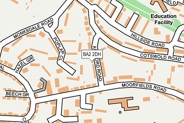 BA2 2DH map - OS OpenMap – Local (Ordnance Survey)