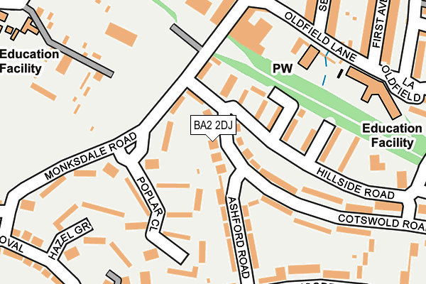 BA2 2DJ map - OS OpenMap – Local (Ordnance Survey)