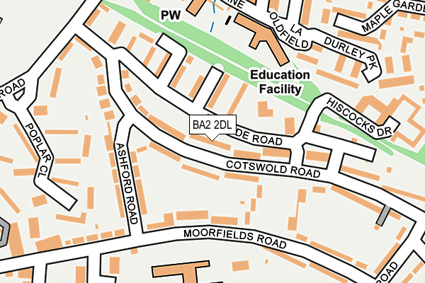 BA2 2DL map - OS OpenMap – Local (Ordnance Survey)