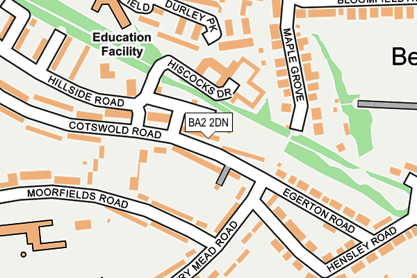 BA2 2DN map - OS OpenMap – Local (Ordnance Survey)