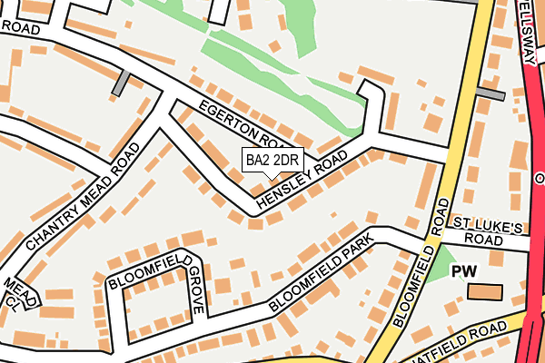 BA2 2DR map - OS OpenMap – Local (Ordnance Survey)