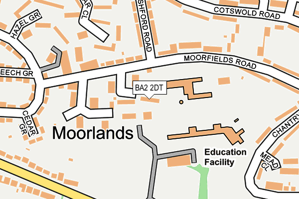 BA2 2DT map - OS OpenMap – Local (Ordnance Survey)