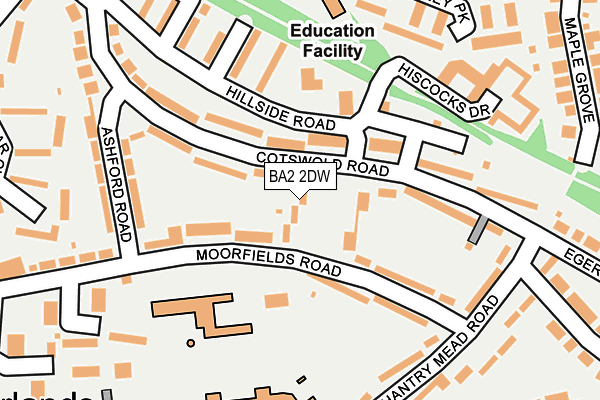 BA2 2DW map - OS OpenMap – Local (Ordnance Survey)