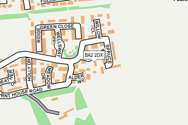 BA2 2DX map - OS OpenMap – Local (Ordnance Survey)