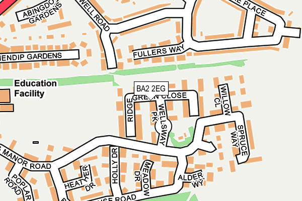 BA2 2EG map - OS OpenMap – Local (Ordnance Survey)