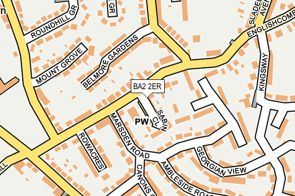 BA2 2ER map - OS OpenMap – Local (Ordnance Survey)