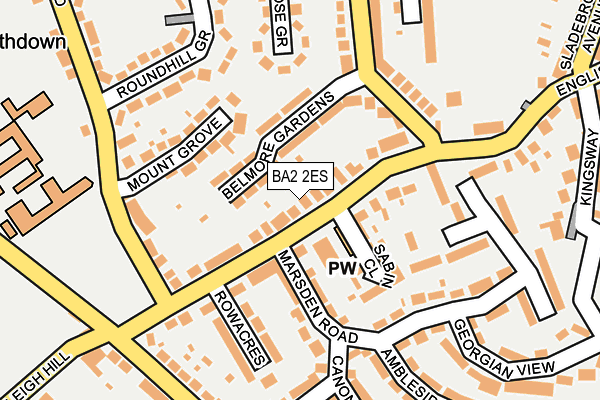 BA2 2ES map - OS OpenMap – Local (Ordnance Survey)