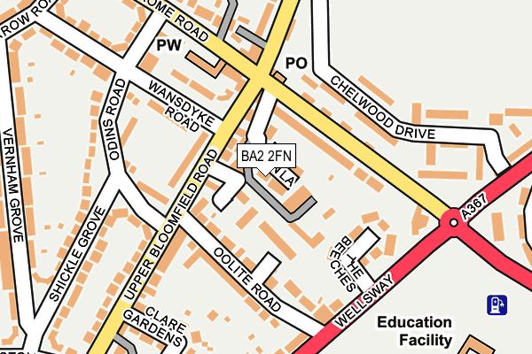 BA2 2FN map - OS OpenMap – Local (Ordnance Survey)