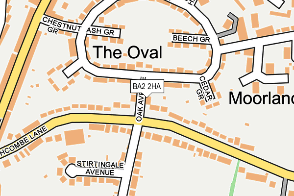 BA2 2HA map - OS OpenMap – Local (Ordnance Survey)
