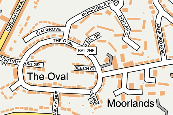 BA2 2HE map - OS OpenMap – Local (Ordnance Survey)