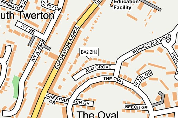 BA2 2HJ map - OS OpenMap – Local (Ordnance Survey)