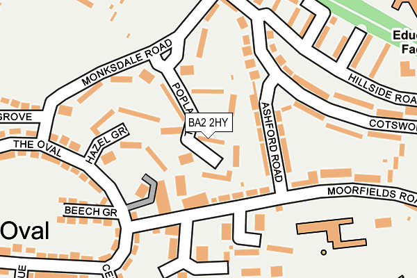 BA2 2HY map - OS OpenMap – Local (Ordnance Survey)