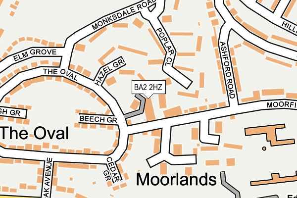 BA2 2HZ map - OS OpenMap – Local (Ordnance Survey)