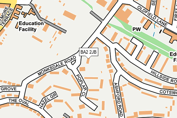 BA2 2JB map - OS OpenMap – Local (Ordnance Survey)