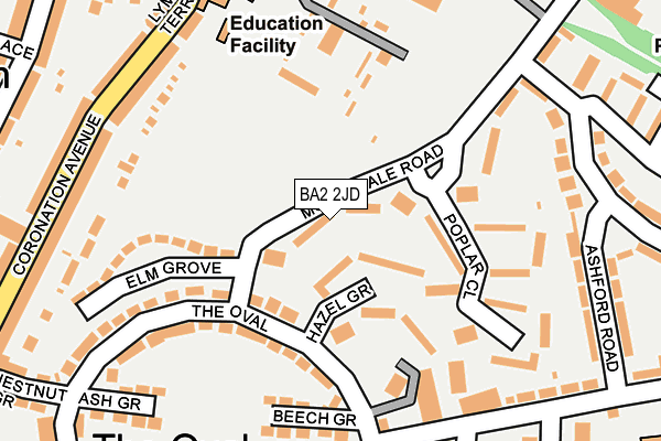 BA2 2JD map - OS OpenMap – Local (Ordnance Survey)