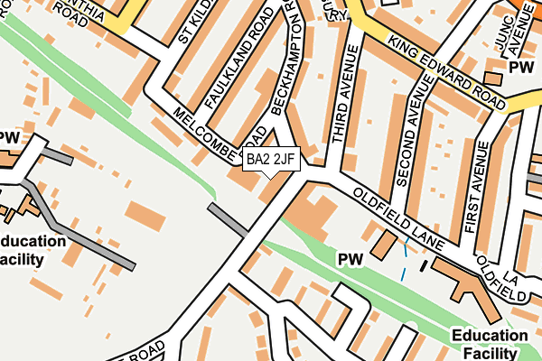 BA2 2JF map - OS OpenMap – Local (Ordnance Survey)