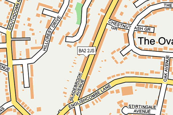 BA2 2JS map - OS OpenMap – Local (Ordnance Survey)