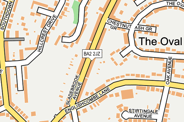 BA2 2JZ map - OS OpenMap – Local (Ordnance Survey)