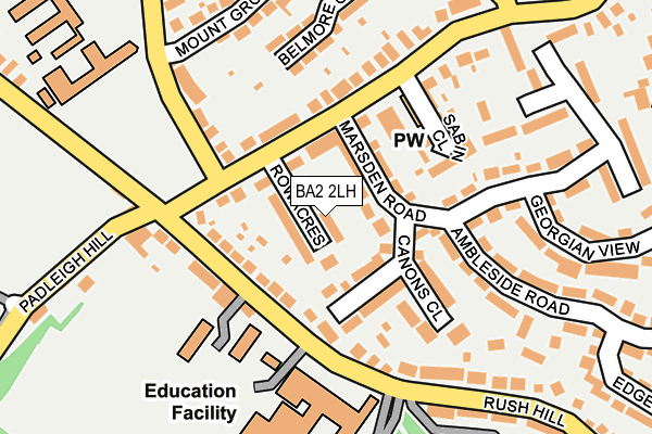 BA2 2LH map - OS OpenMap – Local (Ordnance Survey)