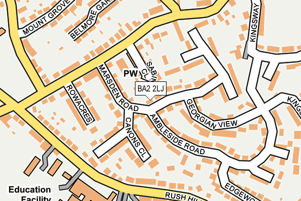 BA2 2LJ map - OS OpenMap – Local (Ordnance Survey)