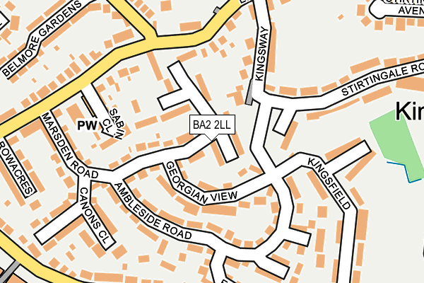 BA2 2LL map - OS OpenMap – Local (Ordnance Survey)