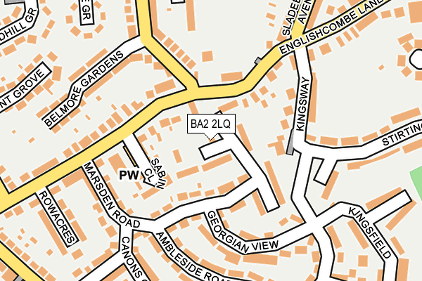 BA2 2LQ map - OS OpenMap – Local (Ordnance Survey)
