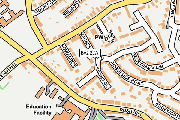 BA2 2LW map - OS OpenMap – Local (Ordnance Survey)