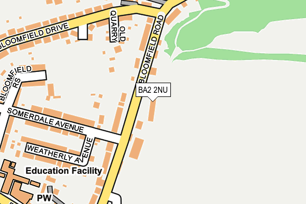 BA2 2NU map - OS OpenMap – Local (Ordnance Survey)
