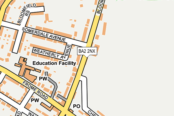 BA2 2NX map - OS OpenMap – Local (Ordnance Survey)