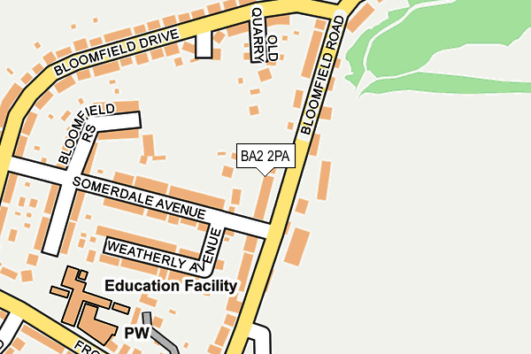 BA2 2PA map - OS OpenMap – Local (Ordnance Survey)