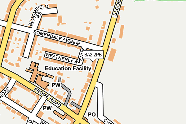 BA2 2PB map - OS OpenMap – Local (Ordnance Survey)