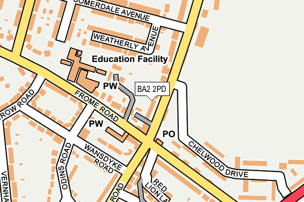 BA2 2PD map - OS OpenMap – Local (Ordnance Survey)