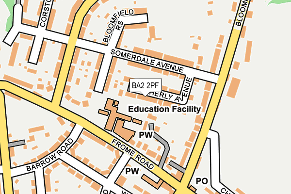 BA2 2PF map - OS OpenMap – Local (Ordnance Survey)