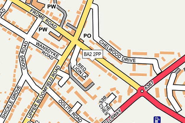 BA2 2PP map - OS OpenMap – Local (Ordnance Survey)
