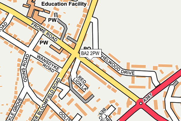 BA2 2PW map - OS OpenMap – Local (Ordnance Survey)