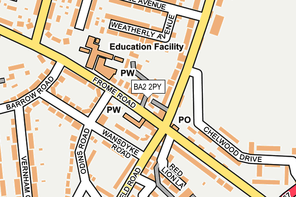 BA2 2PY map - OS OpenMap – Local (Ordnance Survey)