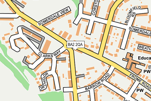 BA2 2QA map - OS OpenMap – Local (Ordnance Survey)