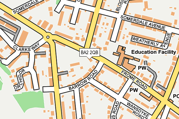 BA2 2QB map - OS OpenMap – Local (Ordnance Survey)