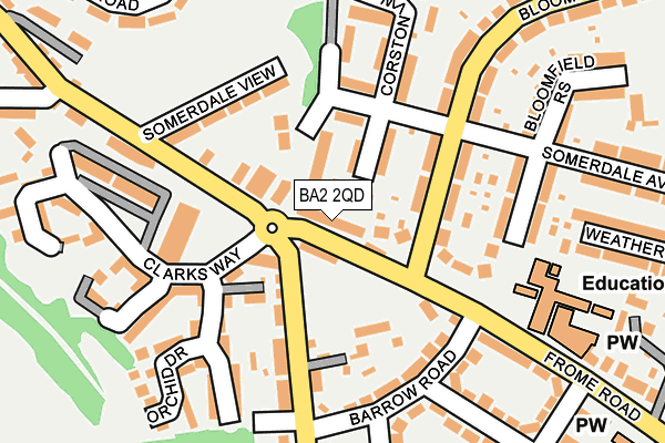 BA2 2QD map - OS OpenMap – Local (Ordnance Survey)