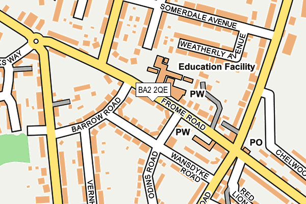 BA2 2QE map - OS OpenMap – Local (Ordnance Survey)