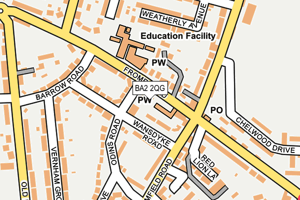 BA2 2QG map - OS OpenMap – Local (Ordnance Survey)