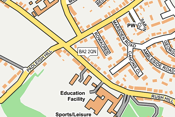 BA2 2QN map - OS OpenMap – Local (Ordnance Survey)