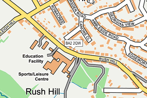 BA2 2QW map - OS OpenMap – Local (Ordnance Survey)
