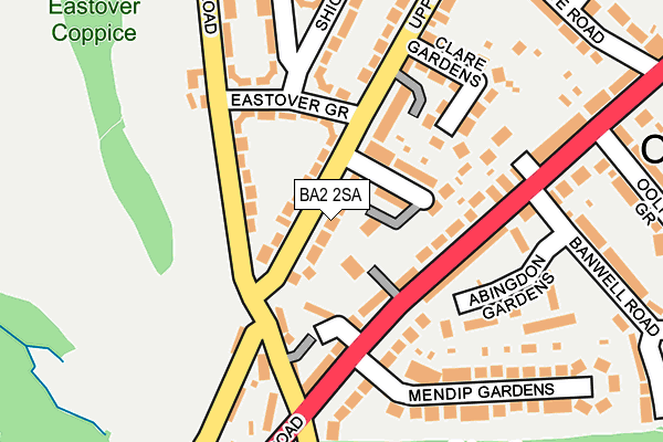BA2 2SA map - OS OpenMap – Local (Ordnance Survey)